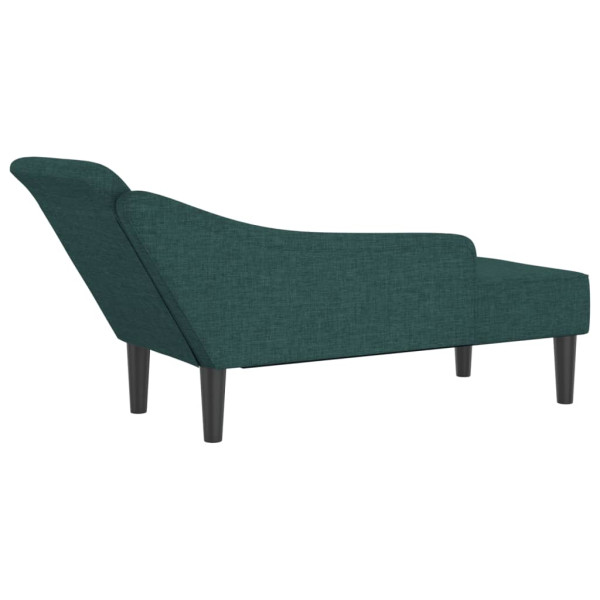 Chaise lounge com almofadões tecido verde-escuro M 5