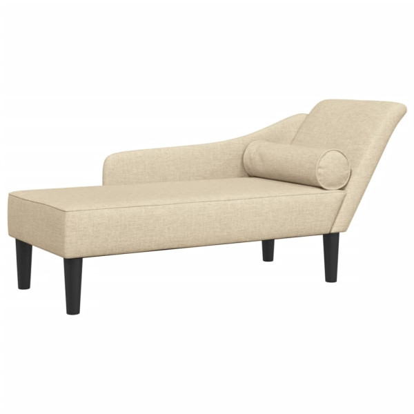 Chaise lounge com almofadões tecido creme M 2