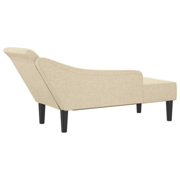 Chaise lounge com almofadões tecido creme M 5
