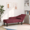 Chaise longue com almofadões tecido vermelho tinto 1