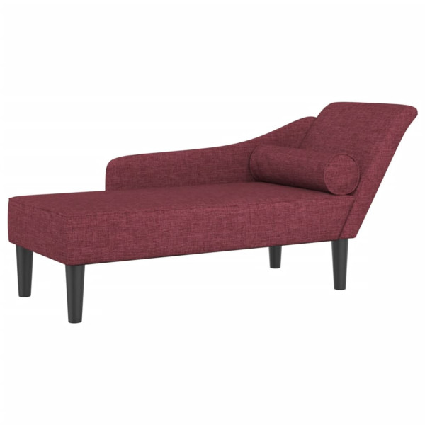 Chaise longue com almofadões tecido vermelho tinto M 2
