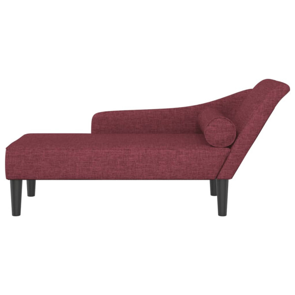 Chaise longue com almofadões tecido vermelho tinto M 3