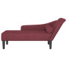 Chaise longue com almofadões tecido vermelho tinto 3