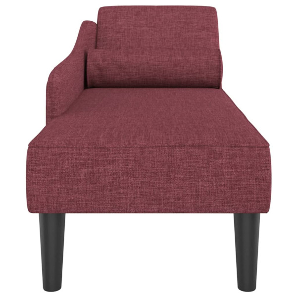 Chaise longue com almofadões tecido vermelho tinto M 4