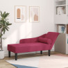 Chaise longue com almofadões veludo vermelho tinto 1