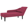 Chaise longue com almofadões veludo vermelho tinto 2
