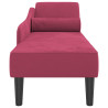 Chaise longue com almofadões veludo vermelho tinto 4