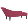 Chaise longue com almofadões veludo vermelho tinto 5