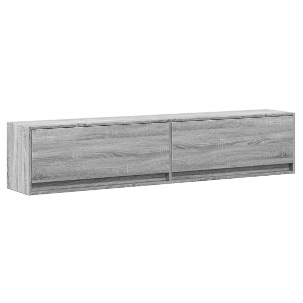 Mueble de TV de pared con LED gris Sonoma 180x31x38 cm M 3