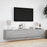 Mueble de TV de pared con LED gris Sonoma 180x31x38 cm 4