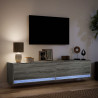 Mueble de TV de pared con LED gris Sonoma 180x31x38 cm 5