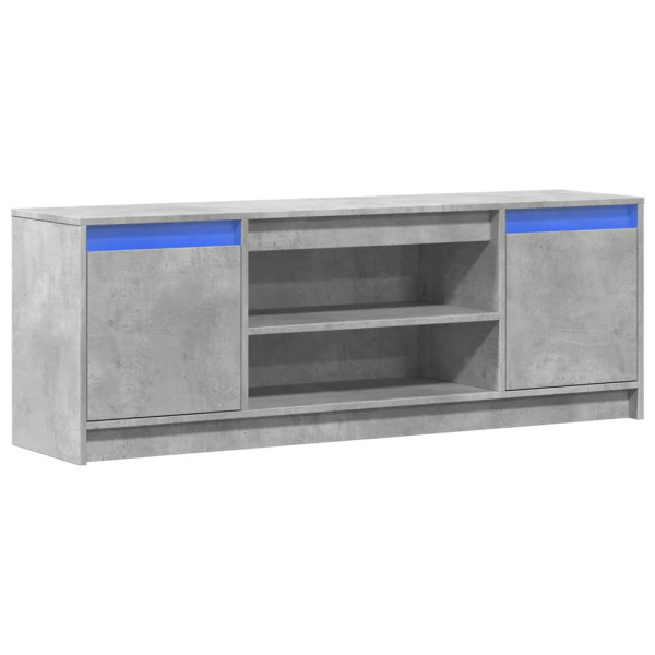 Mueble de TV LED madera ingeniería gris hormigón 139.5x34x50 cm M 3