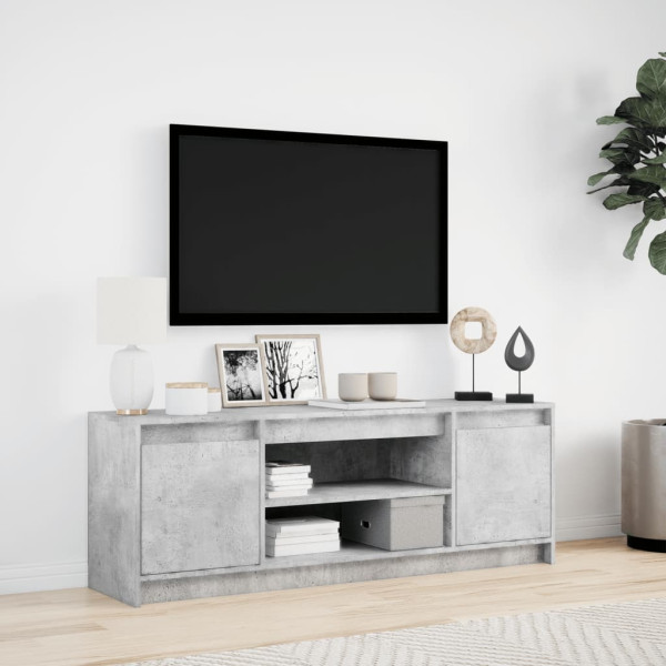 Mueble de TV LED madera ingeniería gris hormigón 139.5x34x50 cm M 4