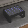 Mesa de centro luzes LED Infinity 70x53x30 cm preto 1