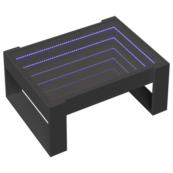 Mesa de centro luzes LED Infinity 70x53x30 cm preto M 3