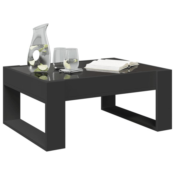 Mesa de centro luzes LED Infinity 70x53x30 cm preto M 5