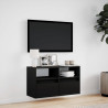 Mueble de TV de pared con luces LED negro 80x31x45 cm 4