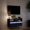 Mueble de TV de pared con luces LED negro 80x31x45 cm 5