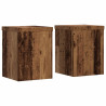 Soportes de plantas 2 uds madera roble envejecido 15x15x20 cm 2