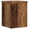 Soportes de plantas 2 uds madera roble envejecido 15x15x20 cm 4