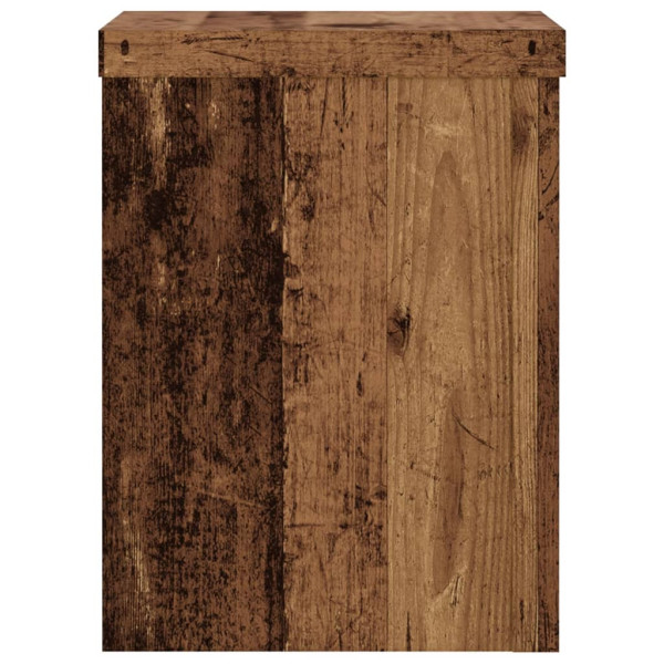 Soportes de plantas 2 uds madera roble envejecido 15x15x20 cm M 5