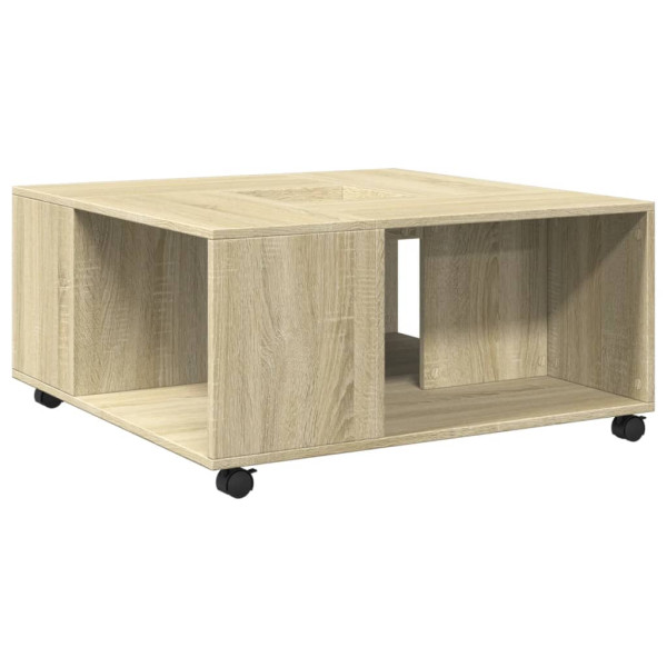 Mesa de centro madera de ingeniería roble Sonoma 80x80x40 cm M 2