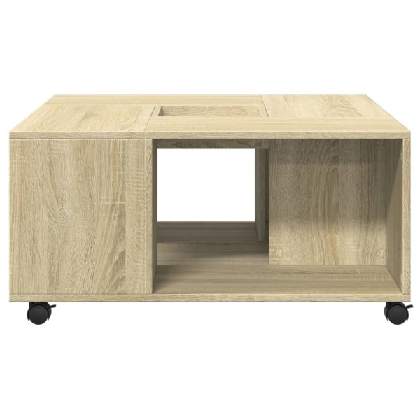 Mesa de centro madera de ingeniería roble Sonoma 80x80x40 cm M 4