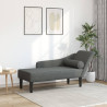 Chaise lounge com almofadões tecido cinzento-escuro 1