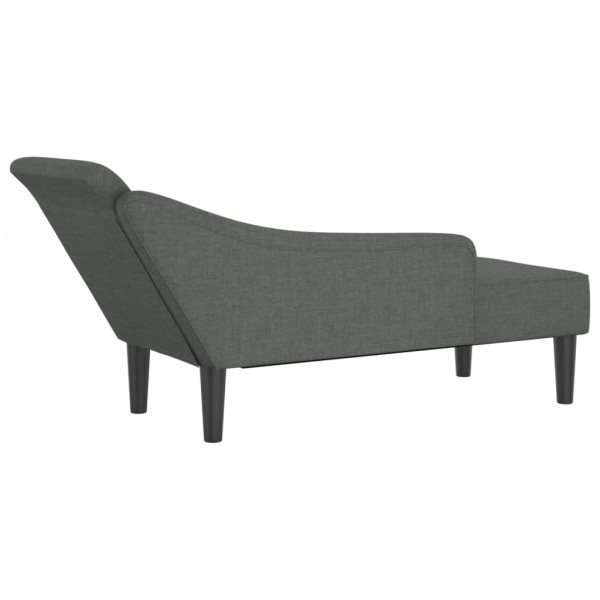 Chaise lounge com almofadões tecido cinzento-escuro M 5