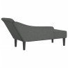 Chaise lounge com almofadões tecido cinzento-escuro 5