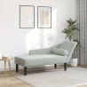 Chaise lounge com almofadões veludo cinzento-claro 1