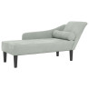 Chaise lounge com almofadões veludo cinzento-claro 2