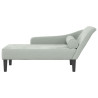 Chaise lounge com almofadões veludo cinzento-claro 3
