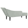 Chaise lounge com almofadões veludo cinzento-claro 5