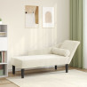 Chaise lounge com almofadões veludo creme 1