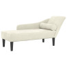 Chaise lounge com almofadões veludo creme 2