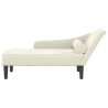 Chaise lounge com almofadões veludo creme 3