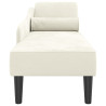 Chaise lounge com almofadões veludo creme 4