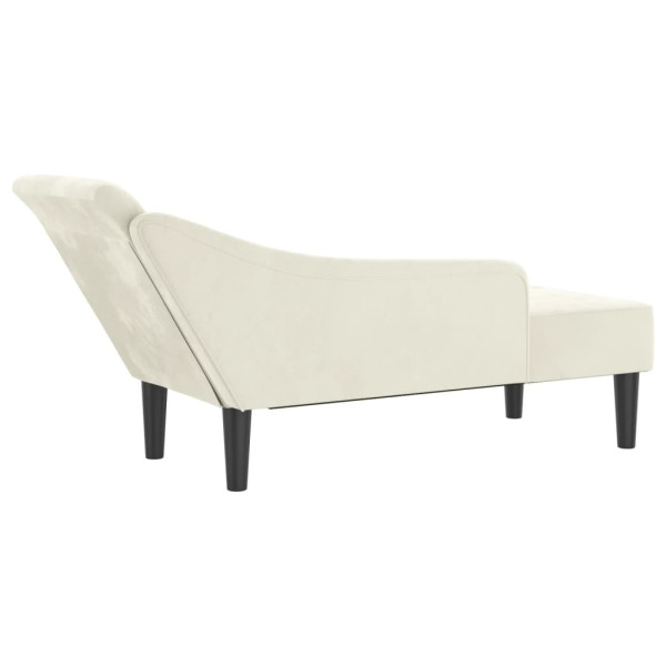 Chaise lounge com almofadões veludo creme M 5
