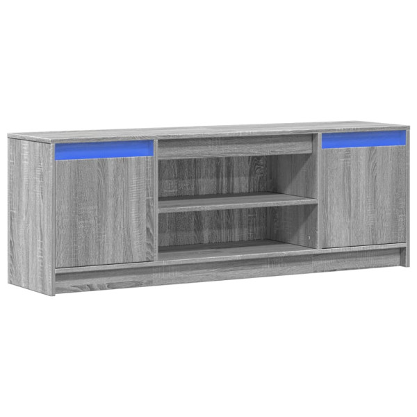 Mueble de TV LED madera ingeniería gris Sonoma 139.5x34x50 cm M 3