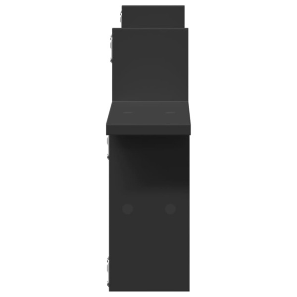 Estantes de pared 2 uds madera ingeniería negro 38x12x38 cm M 5