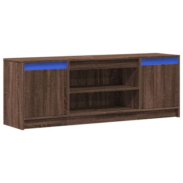 Mueble de TV LED madera ingeniería marrón roble 139.5x34x50 cm M 3
