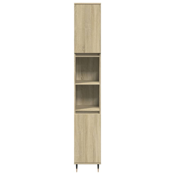 Armario de baño madera contrachapada roble Sonoma 30x30x190 cm M 4