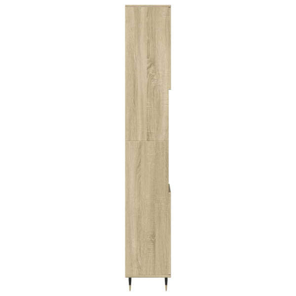 Armario de baño madera contrachapada roble Sonoma 30x30x190 cm M 5