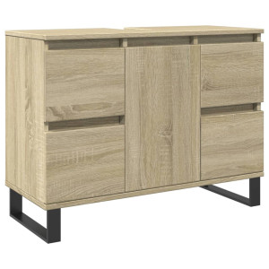 Mueble de baño madera de ingeniería roble Sonoma 80x33x60 cm H