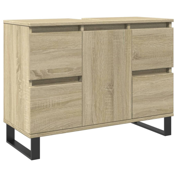 Mueble de baño madera de ingeniería roble Sonoma 80x33x60 cm M 2