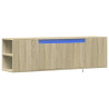 Móvel de parede p/ TV c/luzes LED 135x31x39.5cm carvalho sonoma 3