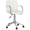 Silla de oficina giratoria de cuero sintético blanco 2