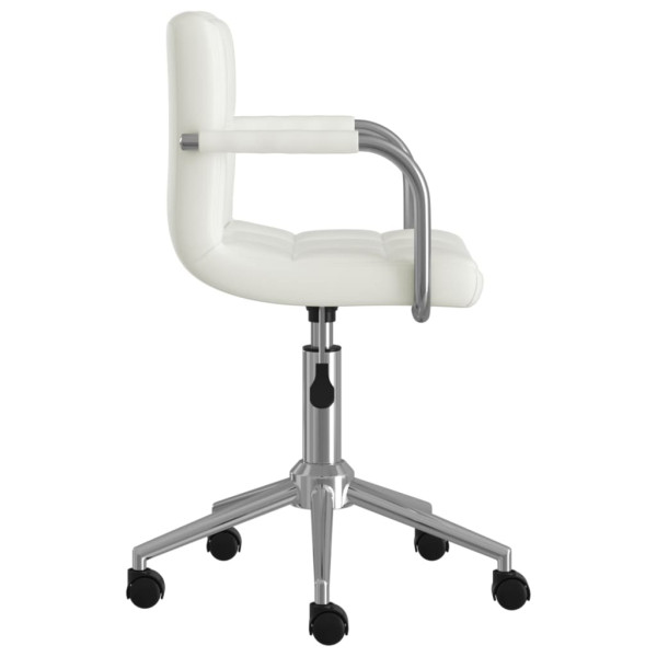 Silla de oficina giratoria de cuero sintético blanco M 4