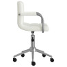 Silla de oficina giratoria de cuero sintético blanco 4